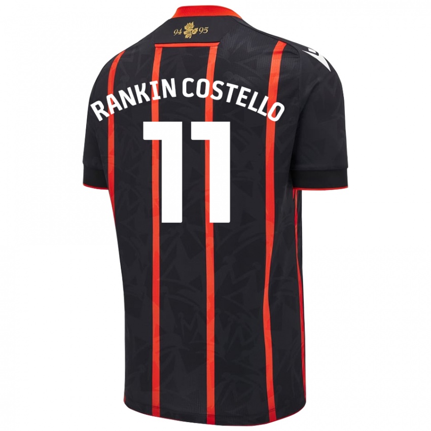 Niño Camiseta Joe Rankin-Costello #11 Negro Rojo 2ª Equipación 2024/25 La Camisa Argentina