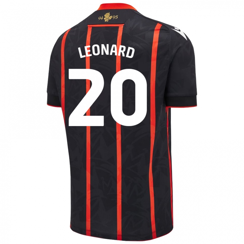 Niño Camiseta Harry Leonard #20 Negro Rojo 2ª Equipación 2024/25 La Camisa Argentina