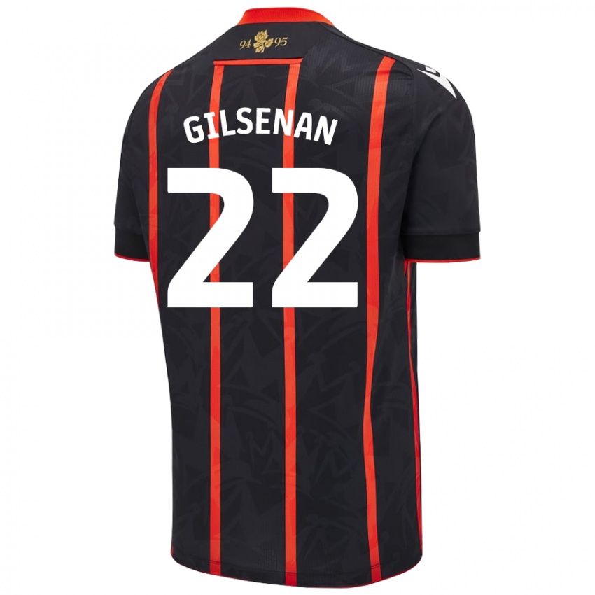 Niño Camiseta Zak Gilsenan #22 Negro Rojo 2ª Equipación 2024/25 La Camisa Argentina