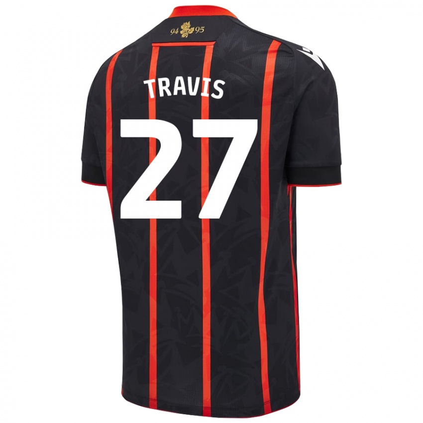 Niño Camiseta Lewis Travis #27 Negro Rojo 2ª Equipación 2024/25 La Camisa Argentina