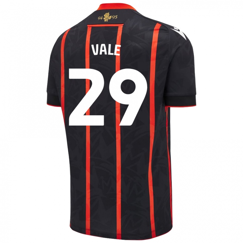 Niño Camiseta Jack Vale #29 Negro Rojo 2ª Equipación 2024/25 La Camisa Argentina