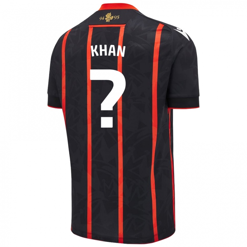 Niño Camiseta Adam Khan #0 Negro Rojo 2ª Equipación 2024/25 La Camisa Argentina