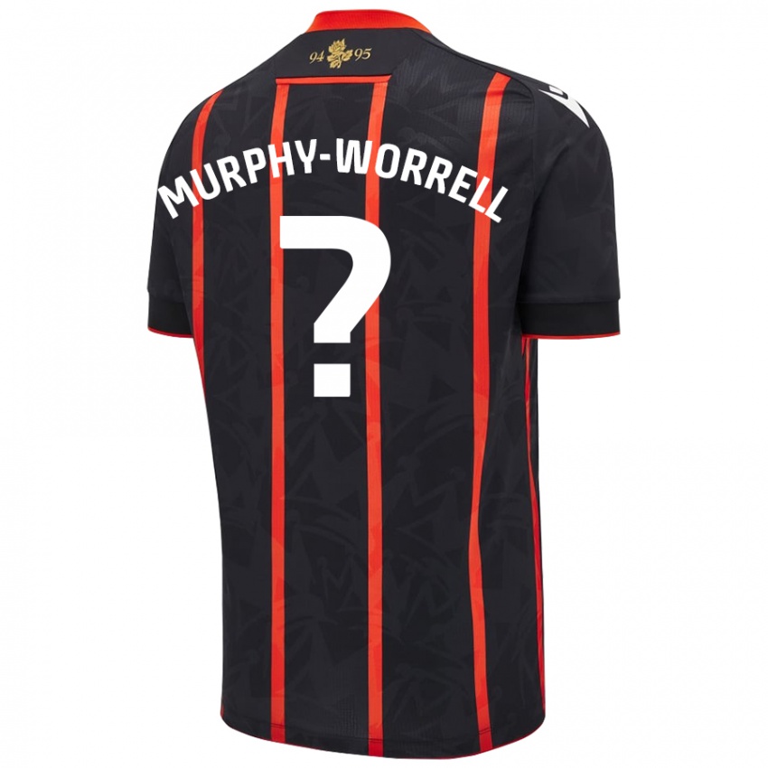 Niño Camiseta Paul Murphy-Worrell #0 Negro Rojo 2ª Equipación 2024/25 La Camisa Argentina