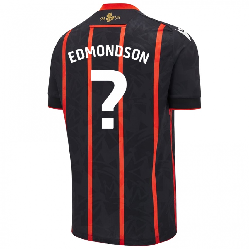 Niño Camiseta Stephen Edmondson #0 Negro Rojo 2ª Equipación 2024/25 La Camisa Argentina