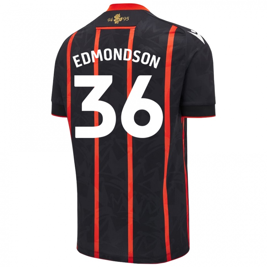 Niño Camiseta James Edmondson #36 Negro Rojo 2ª Equipación 2024/25 La Camisa Argentina