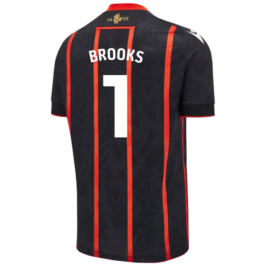 Niño Camiseta Alexandra Brooks #1 Negro Rojo 2ª Equipación 2024/25 La Camisa Argentina