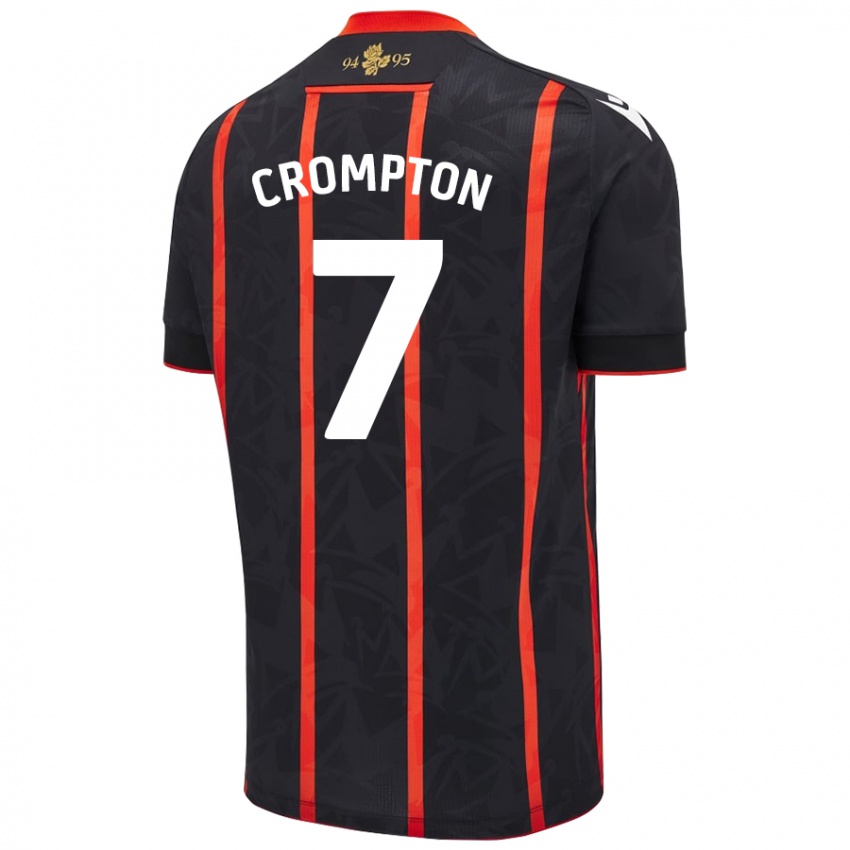 Niño Camiseta Farah Crompton #7 Negro Rojo 2ª Equipación 2024/25 La Camisa Argentina