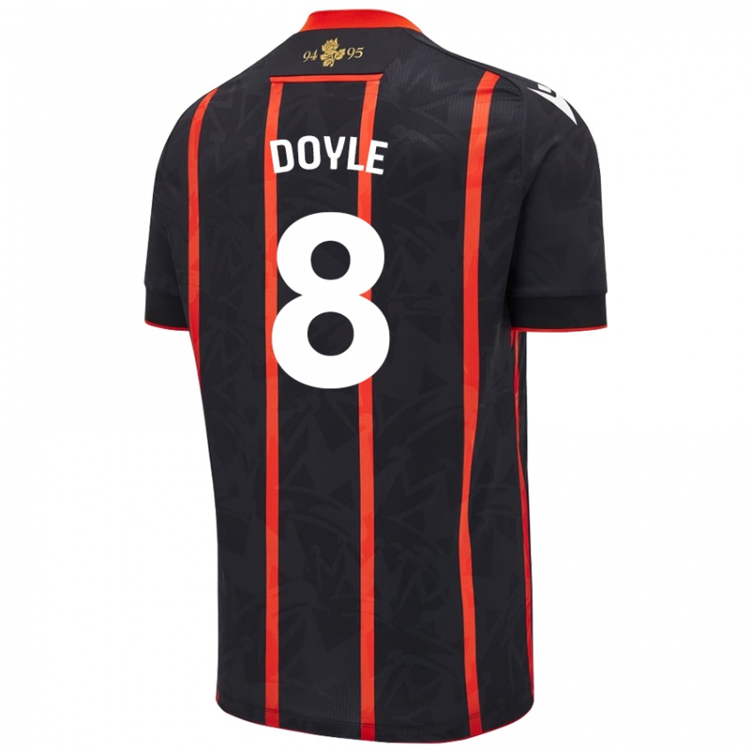 Niño Camiseta Emma Doyle #8 Negro Rojo 2ª Equipación 2024/25 La Camisa Argentina