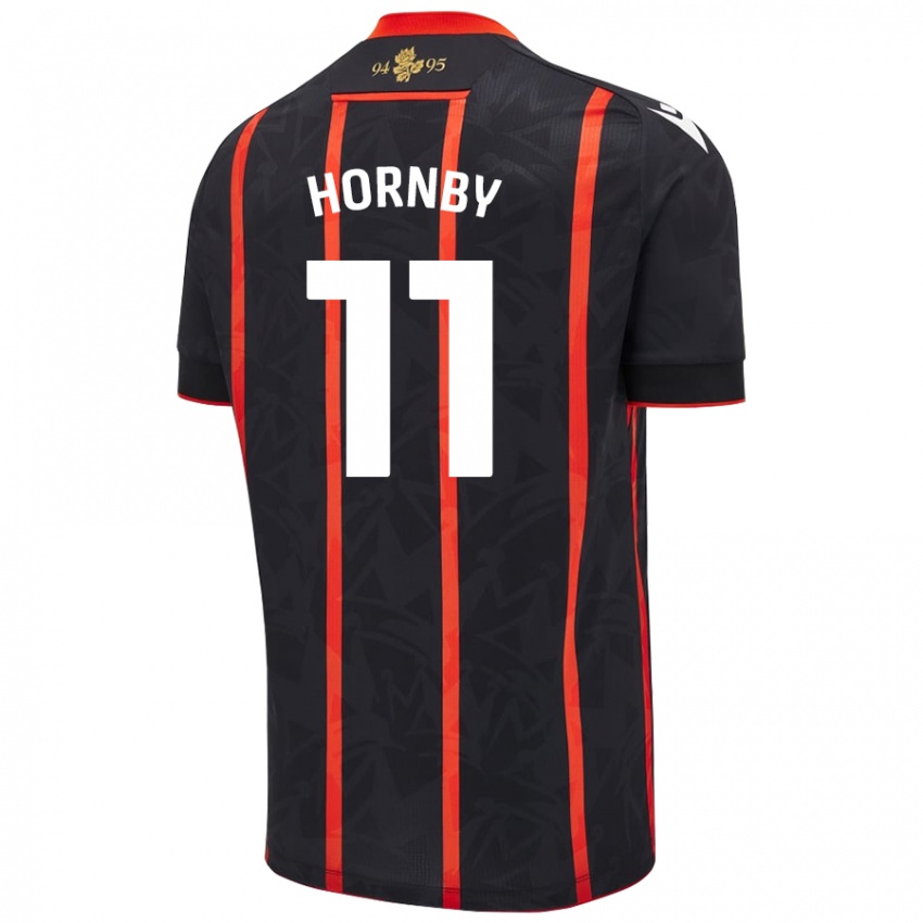 Niño Camiseta Megan Hornby #11 Negro Rojo 2ª Equipación 2024/25 La Camisa Argentina