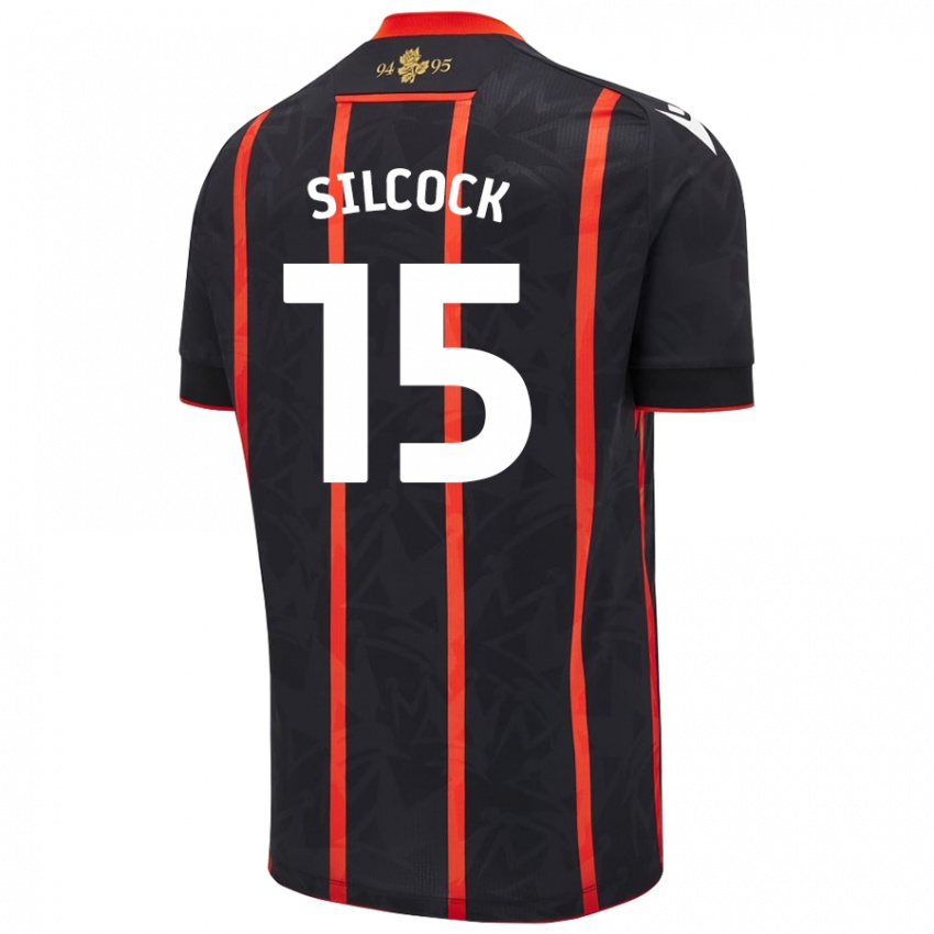 Niño Camiseta Hannah Silcock #15 Negro Rojo 2ª Equipación 2024/25 La Camisa Argentina