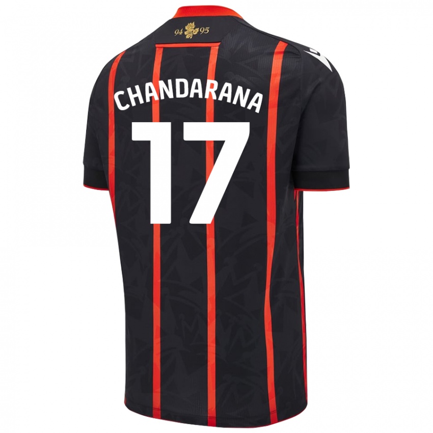 Niño Camiseta Millie Chandarana #17 Negro Rojo 2ª Equipación 2024/25 La Camisa Argentina