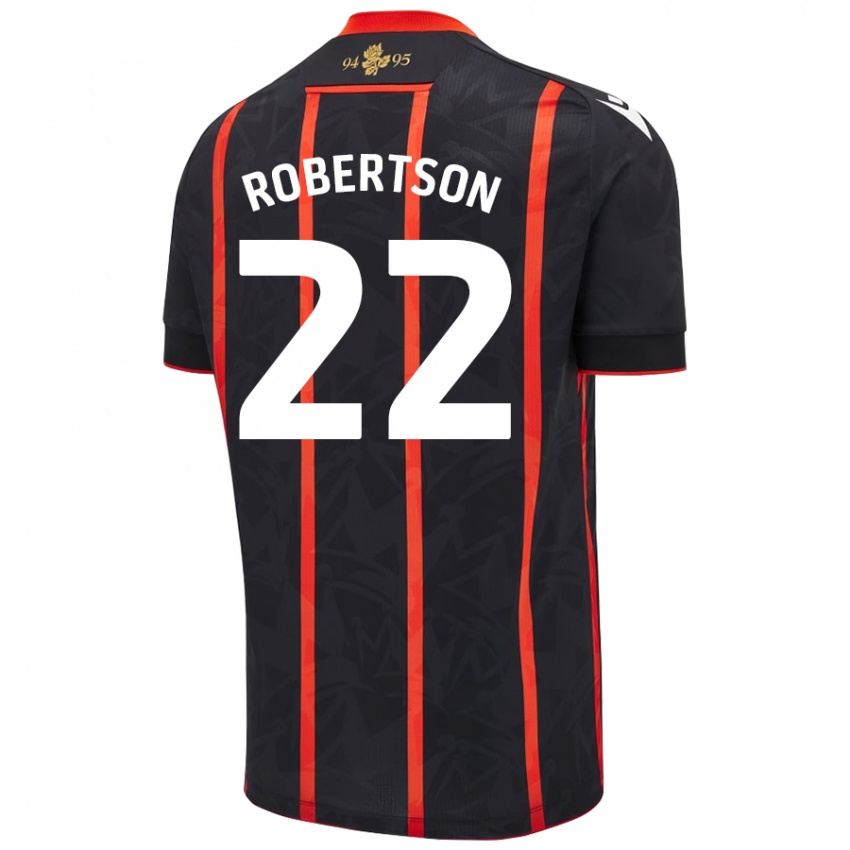 Niño Camiseta Millie Robertson #22 Negro Rojo 2ª Equipación 2024/25 La Camisa Argentina