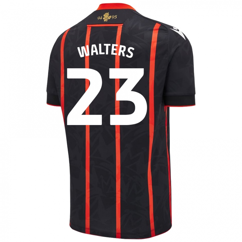 Niño Camiseta Georgia Walters #23 Negro Rojo 2ª Equipación 2024/25 La Camisa Argentina