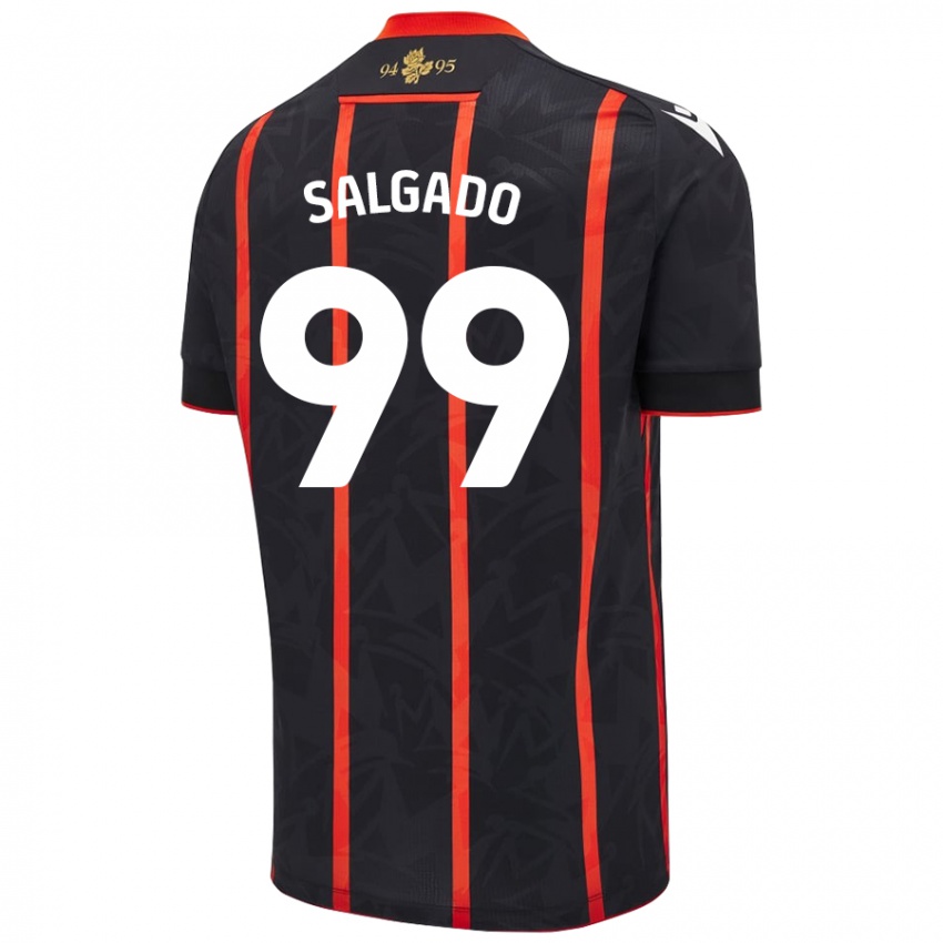 Niño Camiseta Shanell Salgado #99 Negro Rojo 2ª Equipación 2024/25 La Camisa Argentina