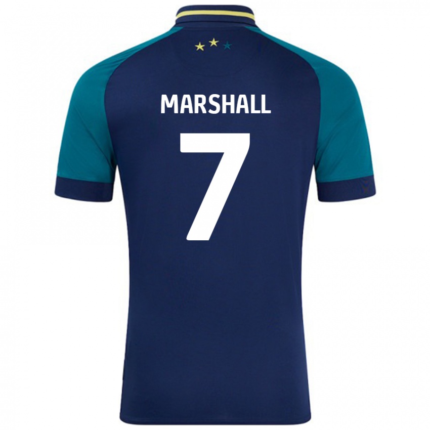 Niño Camiseta Callum Marshall #7 Azul Marino Verde Oscuro 2ª Equipación 2024/25 La Camisa Argentina