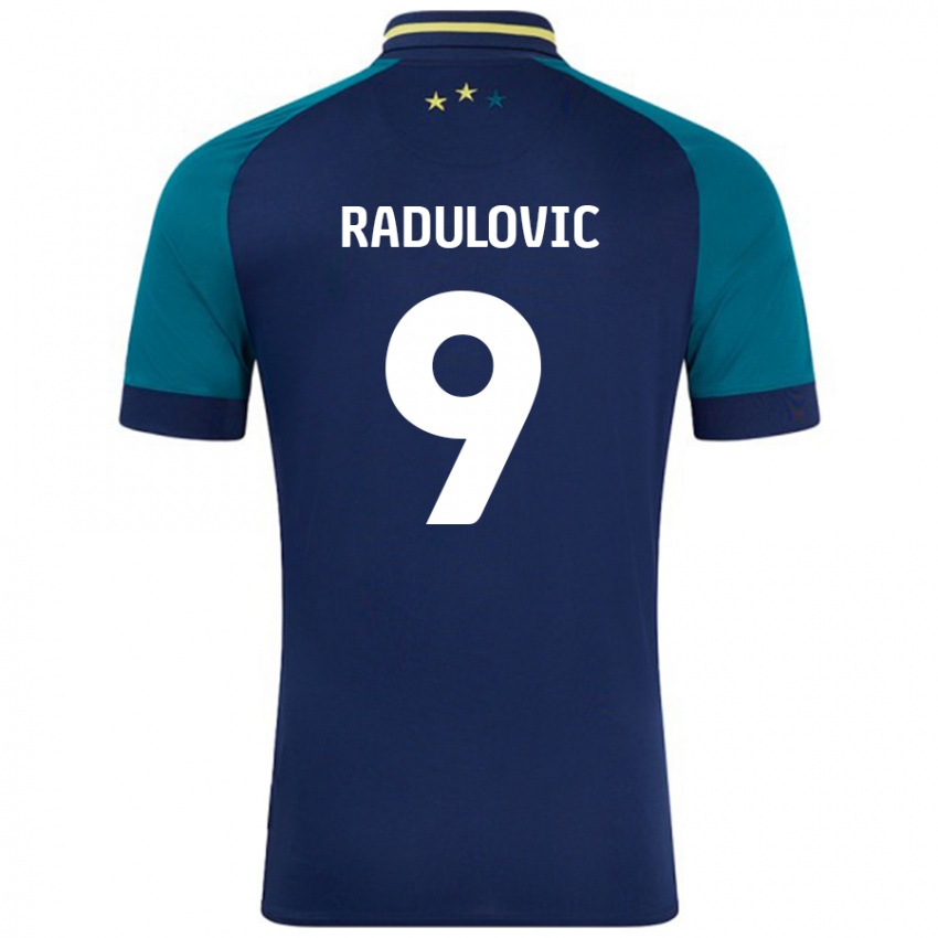 Niño Camiseta Bojan Radulovic #9 Azul Marino Verde Oscuro 2ª Equipación 2024/25 La Camisa Argentina