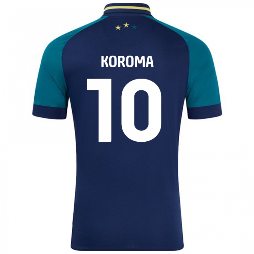 Niño Camiseta Josh Koroma #10 Azul Marino Verde Oscuro 2ª Equipación 2024/25 La Camisa Argentina