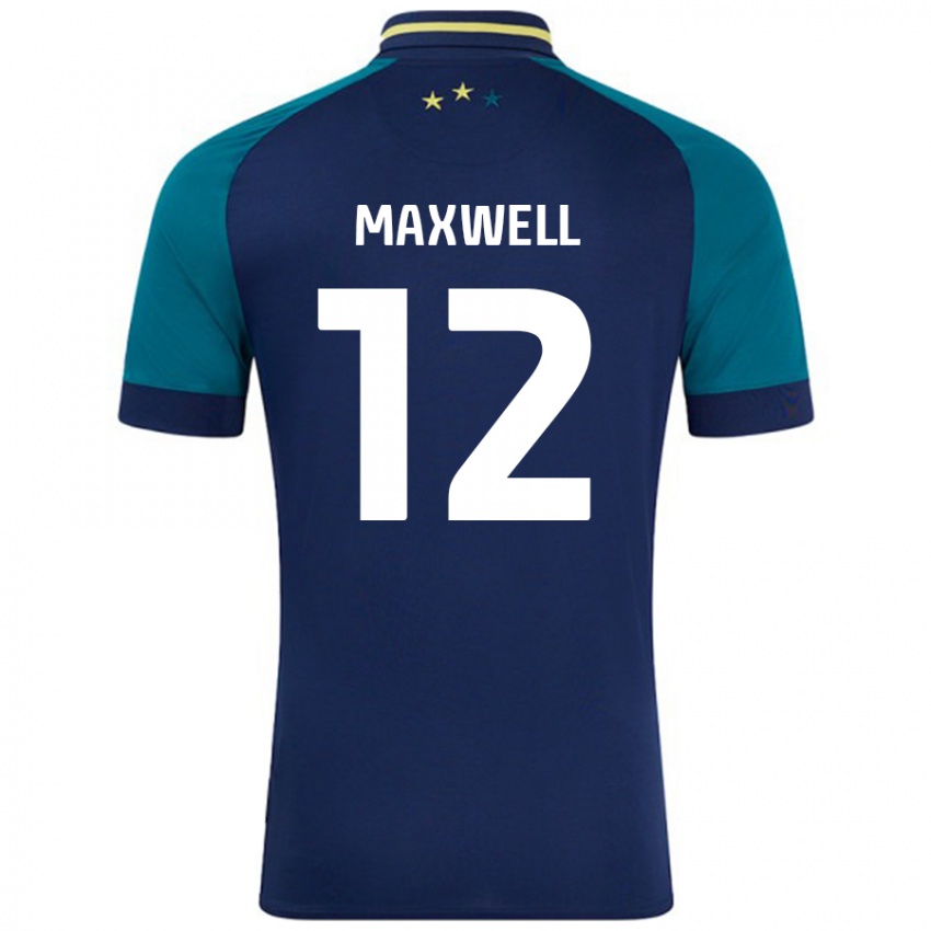 Niño Camiseta Chris Maxwell #12 Azul Marino Verde Oscuro 2ª Equipación 2024/25 La Camisa Argentina