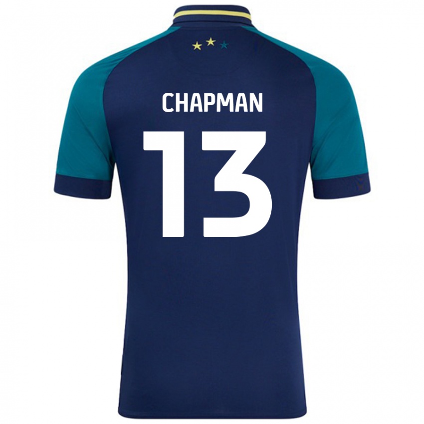 Niño Camiseta Jacob Chapman #13 Azul Marino Verde Oscuro 2ª Equipación 2024/25 La Camisa Argentina