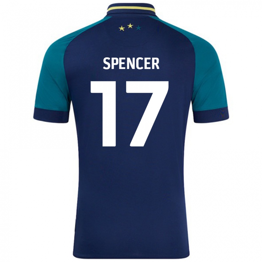 Niño Camiseta Brodie Spencer #17 Azul Marino Verde Oscuro 2ª Equipación 2024/25 La Camisa Argentina