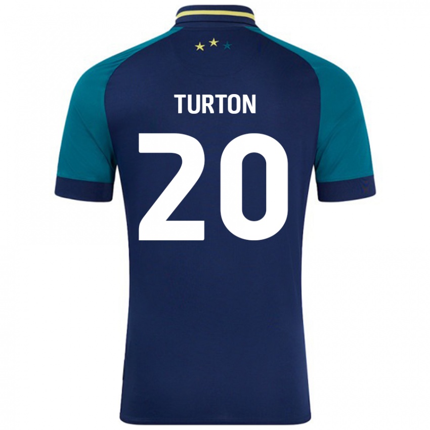 Niño Camiseta Ollie Turton #20 Azul Marino Verde Oscuro 2ª Equipación 2024/25 La Camisa Argentina