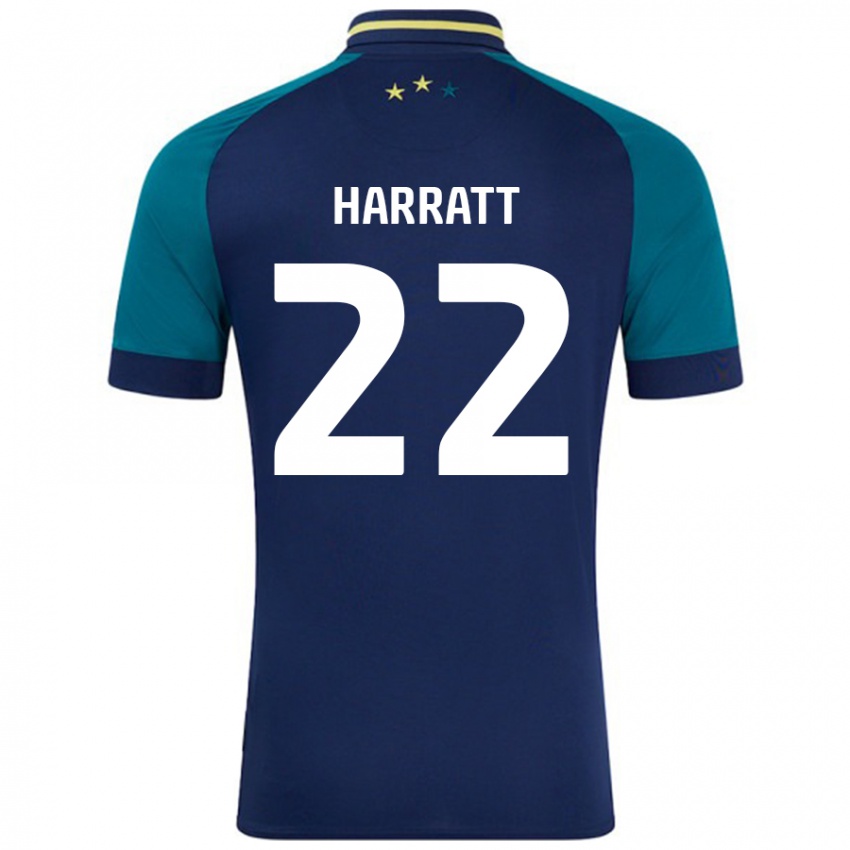 Niño Camiseta Kian Harratt #22 Azul Marino Verde Oscuro 2ª Equipación 2024/25 La Camisa Argentina