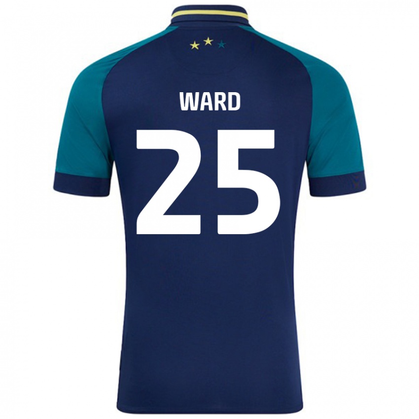 Niño Camiseta Danny Ward #25 Azul Marino Verde Oscuro 2ª Equipación 2024/25 La Camisa Argentina