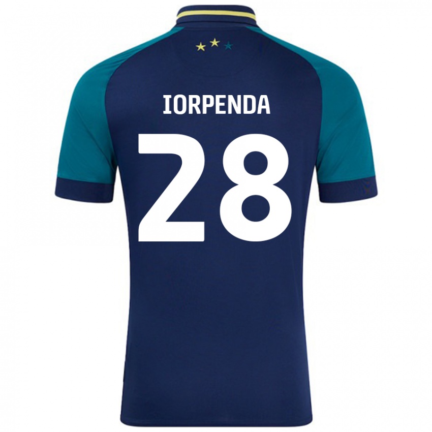 Niño Camiseta Tom Iorpenda #28 Azul Marino Verde Oscuro 2ª Equipación 2024/25 La Camisa Argentina