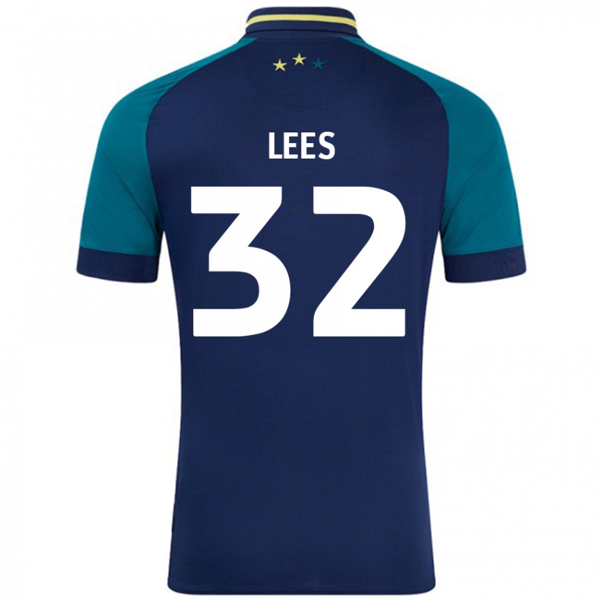 Niño Camiseta Tom Lees #32 Azul Marino Verde Oscuro 2ª Equipación 2024/25 La Camisa Argentina