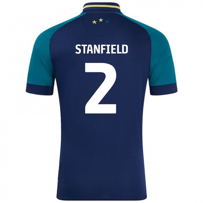 Niño Camiseta Beth Stanfield #2 Azul Marino Verde Oscuro 2ª Equipación 2024/25 La Camisa Argentina