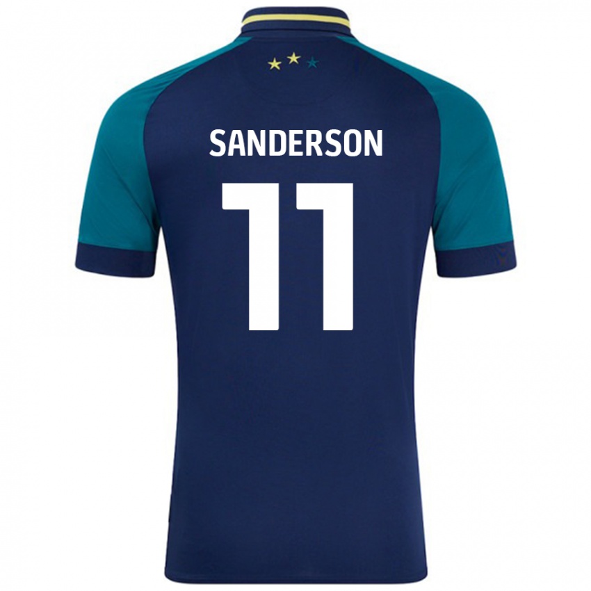 Niño Camiseta Brittany Sanderson #11 Azul Marino Verde Oscuro 2ª Equipación 2024/25 La Camisa Argentina