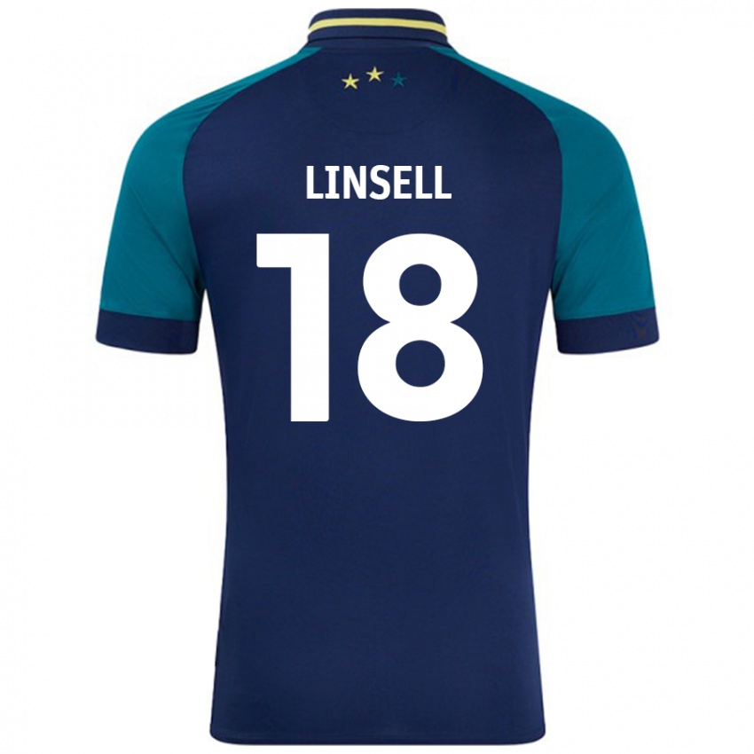 Niño Camiseta Alice Linsell #18 Azul Marino Verde Oscuro 2ª Equipación 2024/25 La Camisa Argentina