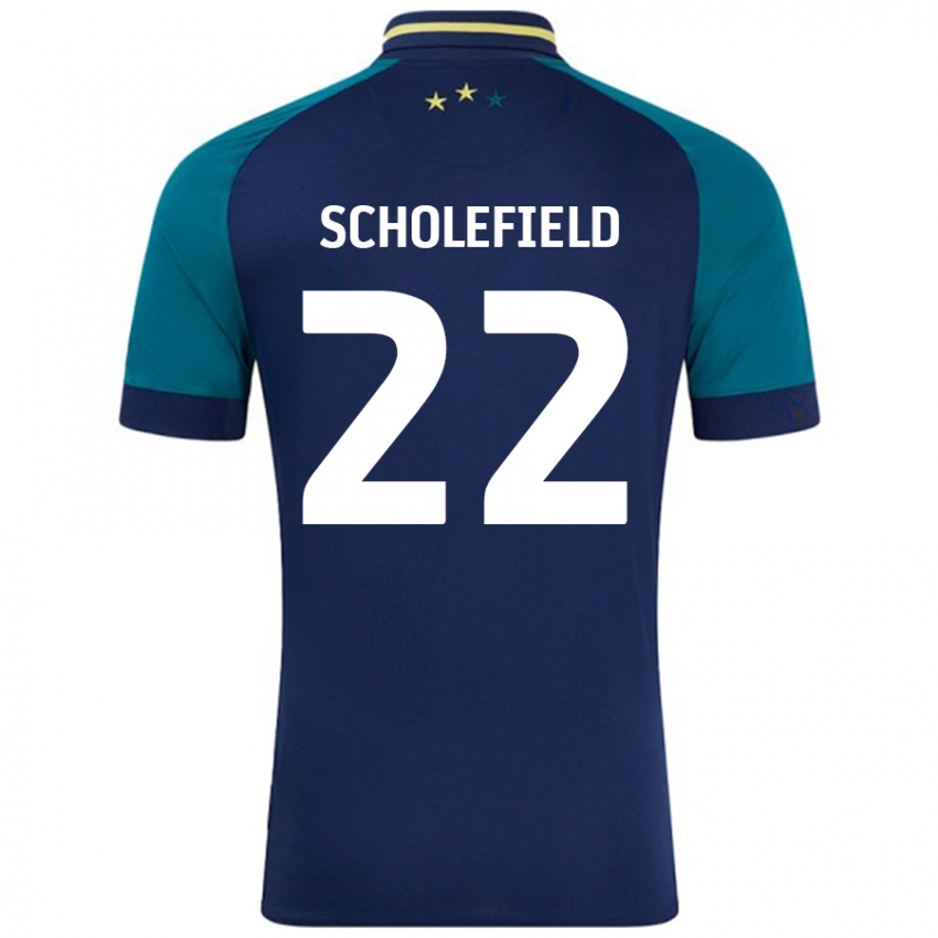 Niño Camiseta Lois Scholefield #22 Azul Marino Verde Oscuro 2ª Equipación 2024/25 La Camisa Argentina