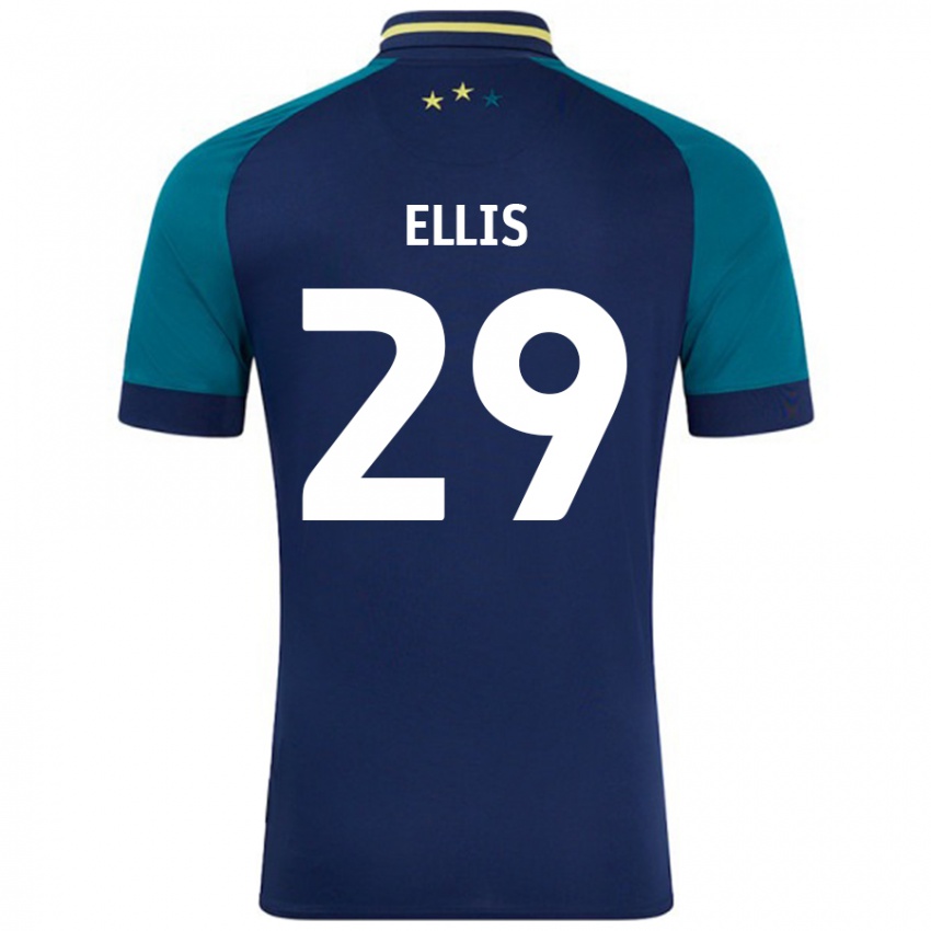 Niño Camiseta Molly Ellis #29 Azul Marino Verde Oscuro 2ª Equipación 2024/25 La Camisa Argentina