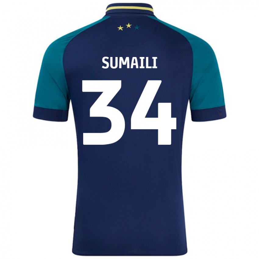 Niño Camiseta Falone Sumaili #34 Azul Marino Verde Oscuro 2ª Equipación 2024/25 La Camisa Argentina