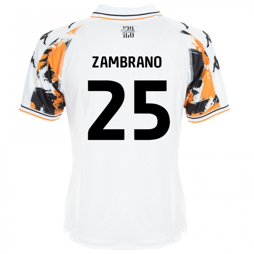 Niño Camiseta Óscar Zambrano #25 Blanco 2ª Equipación 2024/25 La Camisa Argentina