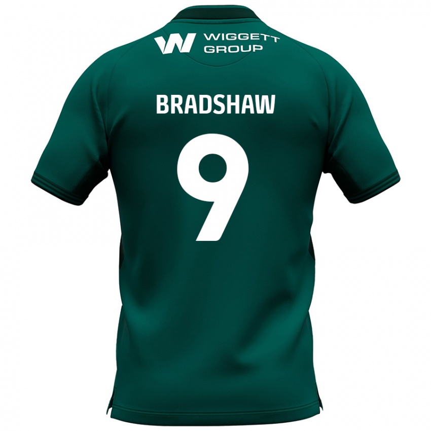 Niño Camiseta Tom Bradshaw #9 Verde 2ª Equipación 2024/25 La Camisa Argentina