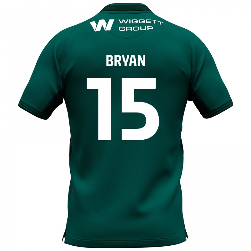 Niño Camiseta Joe Bryan #15 Verde 2ª Equipación 2024/25 La Camisa Argentina