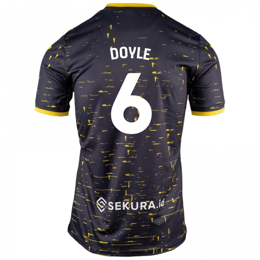 Niño Camiseta Callum Doyle #6 Negro Amarillo 2ª Equipación 2024/25 La Camisa Argentina