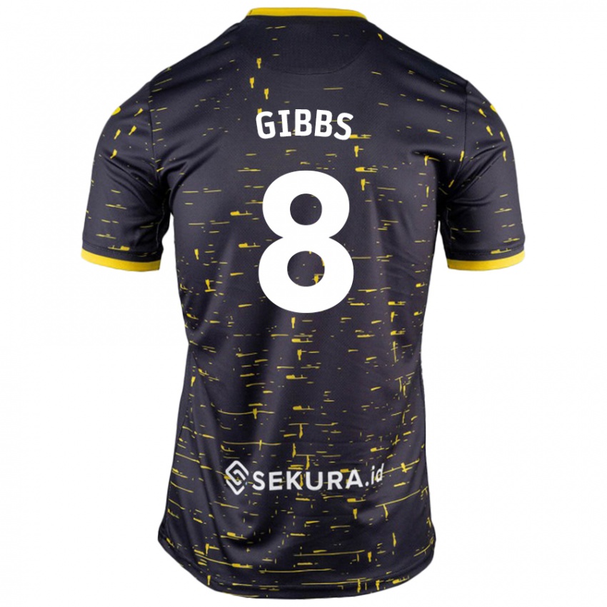 Niño Camiseta Liam Gibbs #8 Negro Amarillo 2ª Equipación 2024/25 La Camisa Argentina