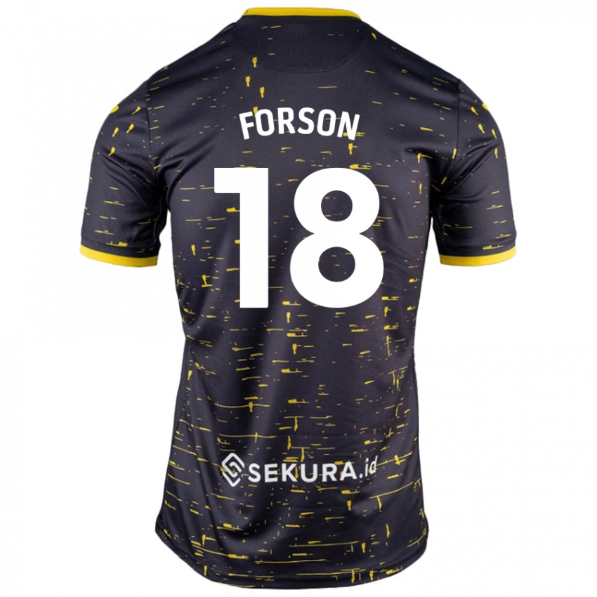 Niño Camiseta Amankwah Forson #18 Negro Amarillo 2ª Equipación 2024/25 La Camisa Argentina