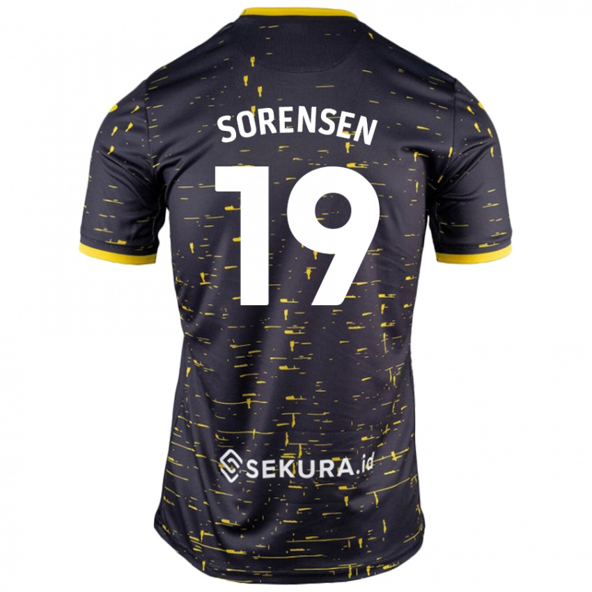 Niño Camiseta Jacob Lungi Sørensen #19 Negro Amarillo 2ª Equipación 2024/25 La Camisa Argentina