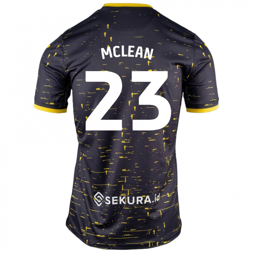 Niño Camiseta Kenny Mclean #23 Negro Amarillo 2ª Equipación 2024/25 La Camisa Argentina