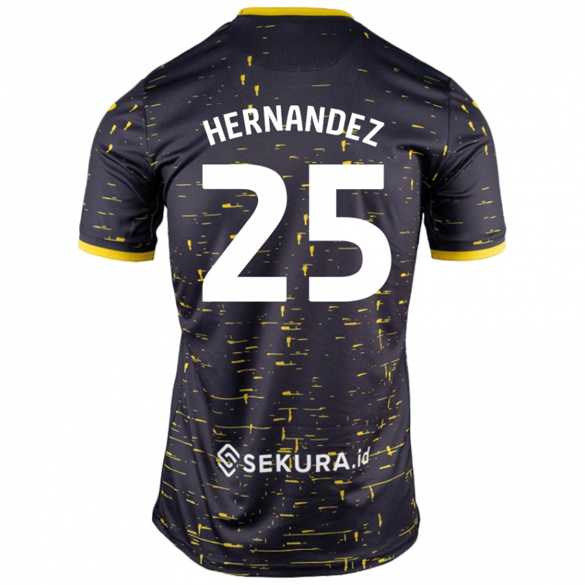 Niño Camiseta Onel Hernández #25 Negro Amarillo 2ª Equipación 2024/25 La Camisa Argentina