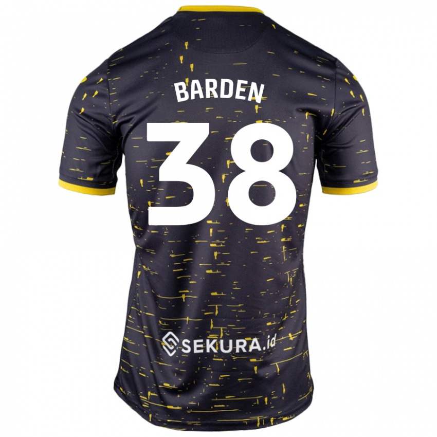 Niño Camiseta Daniel Barden #38 Negro Amarillo 2ª Equipación 2024/25 La Camisa Argentina