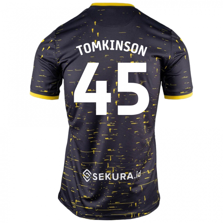 Niño Camiseta Jonathan Tomkinson #45 Negro Amarillo 2ª Equipación 2024/25 La Camisa Argentina