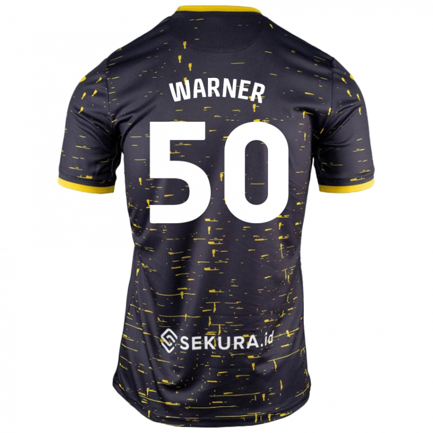 Niño Camiseta Jaden Warner #50 Negro Amarillo 2ª Equipación 2024/25 La Camisa Argentina