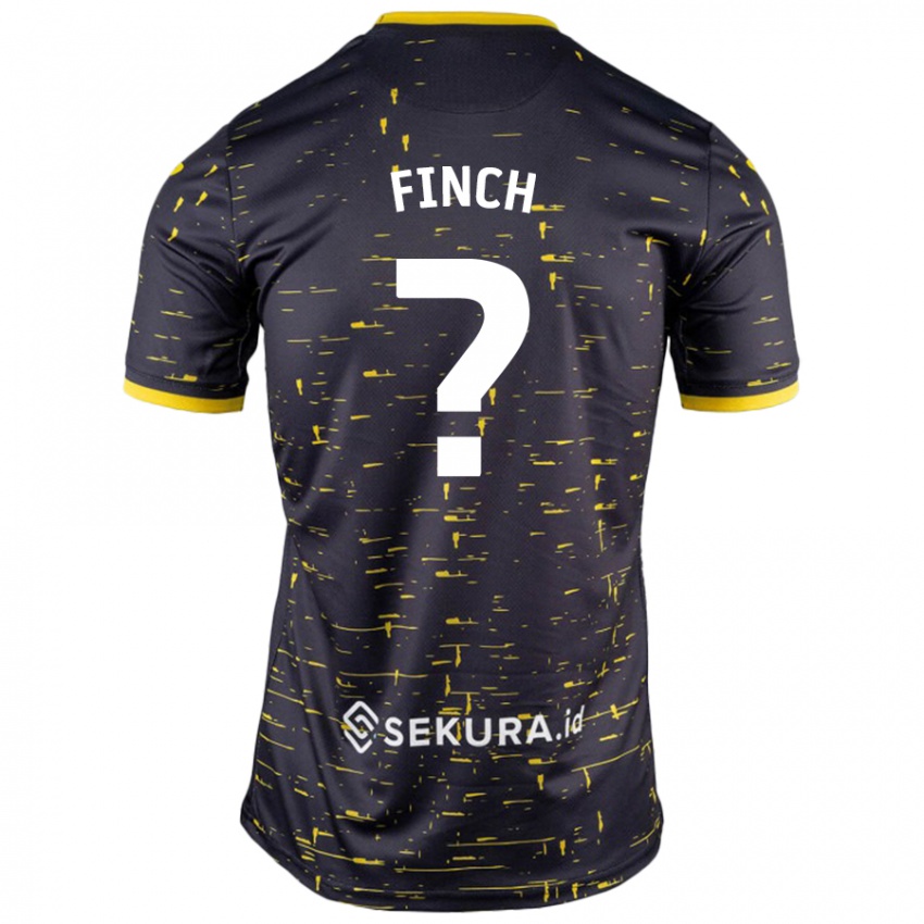 Niño Camiseta Tom Finch #0 Negro Amarillo 2ª Equipación 2024/25 La Camisa Argentina