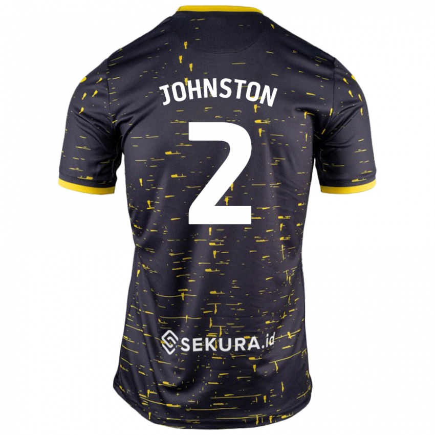 Niño Camiseta Chardonnay Johnston #2 Negro Amarillo 2ª Equipación 2024/25 La Camisa Argentina