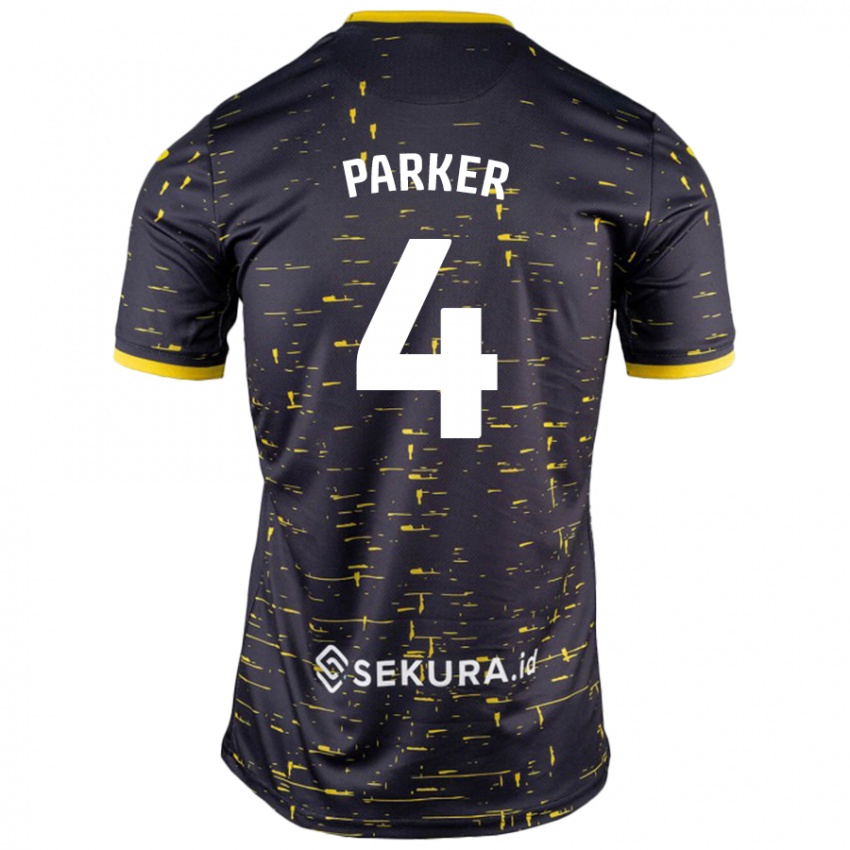 Niño Camiseta Alice Parker #4 Negro Amarillo 2ª Equipación 2024/25 La Camisa Argentina